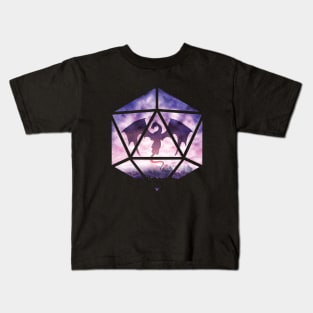 Purple Sky Dragon D20 Kids T-Shirt